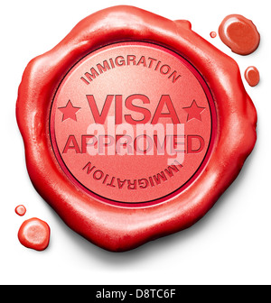Approuvé visa l'accès accordé par le contrôle des passeports de l'immigration aux postes frontières Banque D'Images