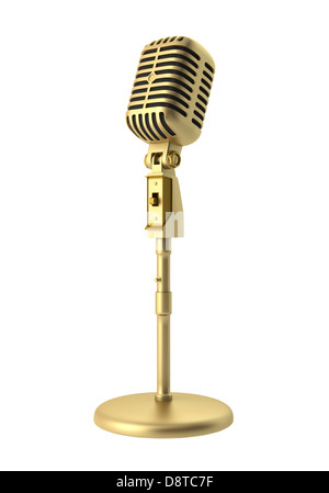 Microphone vintage or isolated on white Banque D'Images