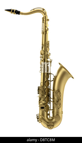 Saxophone ténor isolé sur fond blanc Banque D'Images