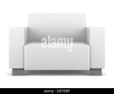 Fauteuil en cuir moderne isolated on white Banque D'Images