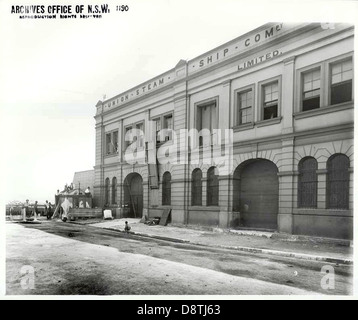 Le magasin de la Union Company à Sydney, une photographie historique en noir et blanc capturant l'architecture et le commerce du début de la Nouvelle-Galles du Sud, conservée dans les archives de l'État de Nouvelle-Galles du Sud. Banque D'Images