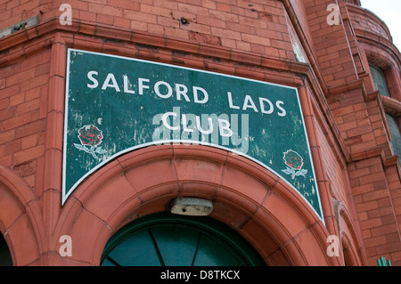 Inscrivez-vous sur porte à Salford Lads Club, Greater Manchester Banque D'Images