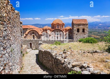 Ruines de la vieille ville de Mystras, Grèce Banque D'Images