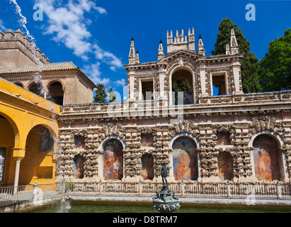 Alcazar de Séville Espagne Jardins Banque D'Images