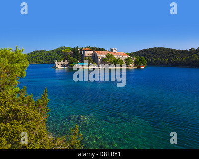 Monastère à île de Mljet en Croatie Banque D'Images