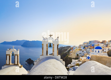 Coucher de soleil de Santorin (OIA) - Grèce Banque D'Images