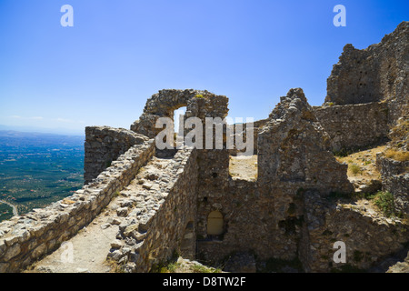 Ruines du vieux fort de Mystras, Grèce Banque D'Images