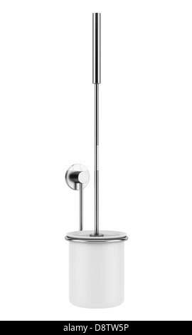 Brosse WC isolé sur fond blanc Banque D'Images