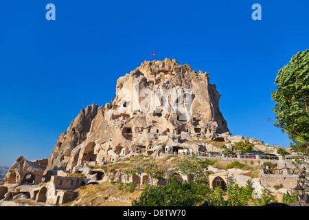 Château d'Uchisar en Cappadoce Turquie Banque D'Images