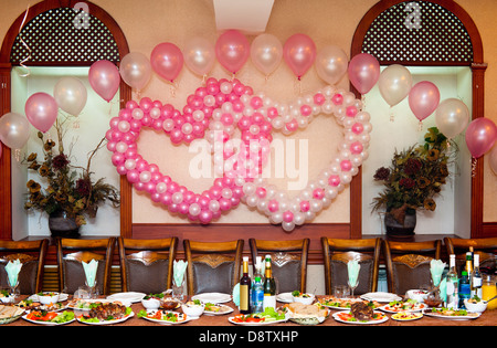 Table de banquet de mariage Banque D'Images