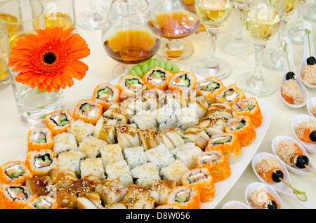 Table de buffet sushi Banque D'Images