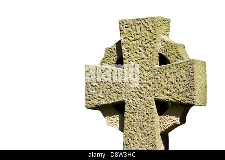 Croix celtique isolé sur un fond blanc. Banque D'Images