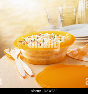 Cold riz cantonais aux crevettes Banque D'Images