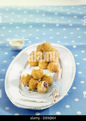 Le poulpe et croquettes de pomme de terre Banque D'Images