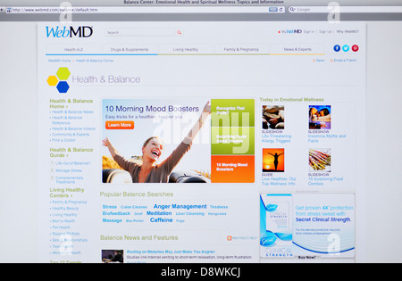 WebMD health and medical news et site d'information Banque D'Images