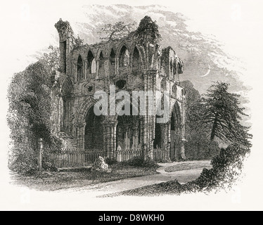 La Tombe de sir Walter Scott, Abbaye de Dryburgh, Ecosse Banque D'Images