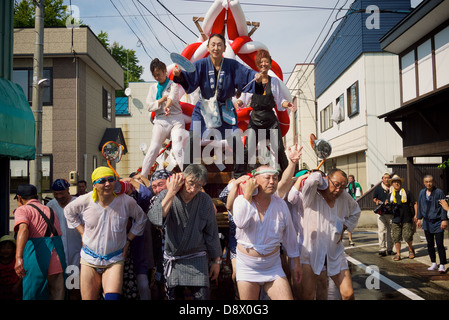 Shimizu Fête de l'eau à Misato La préfecture d'Akita au Japon durant l'été Banque D'Images