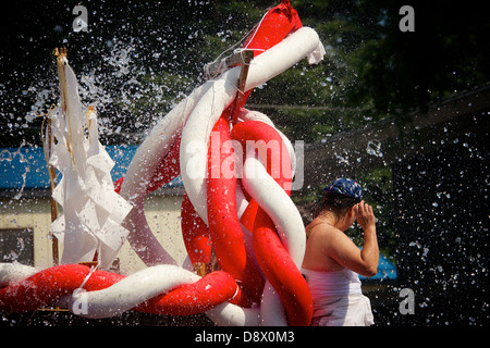 Shimizu Fête de l'eau à Misato La préfecture d'Akita au Japon durant l'été Banque D'Images