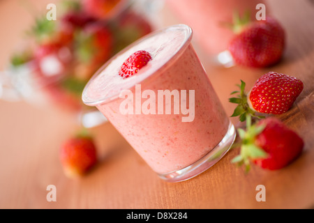 Smoothie aux fraises Banque D'Images
