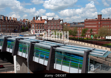 Wolverhampton city centre vu à travers le pont d'échange, West Midlands, Royaume-Uni Banque D'Images