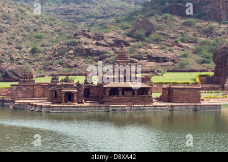 L'Asie, l'Inde, Karnataka, Badami, Bhutanatha Temple Banque D'Images