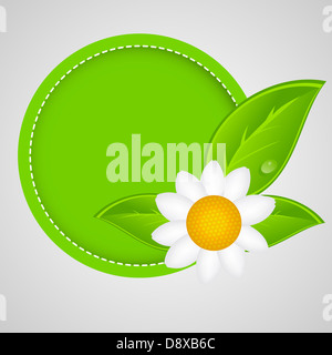 100 % naturel label vert isolé sur blanc.vector illustration Banque D'Images