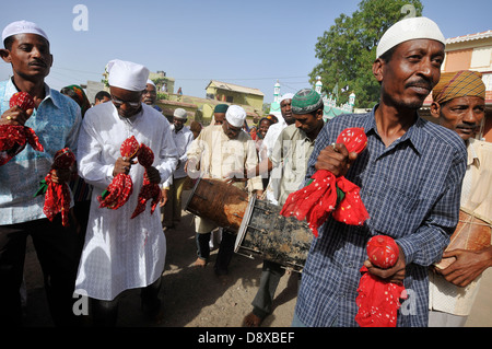 Les Siddis, un Afro-Indian vie communautaire dans le Gujarat. Banque D'Images