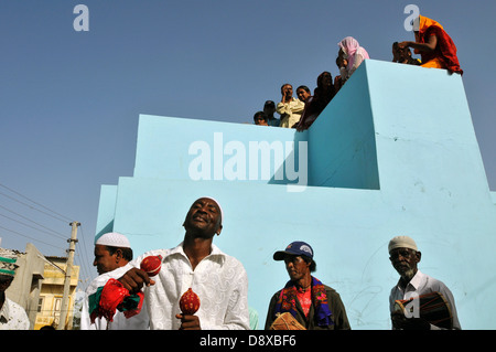 Les Siddis, un Afro-Indian vie communautaire dans le Gujarat. Banque D'Images