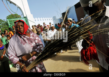 Les Siddis, un Afro-Indian vie communautaire dans le Gujarat. Banque D'Images