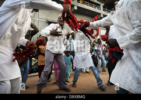 Les Siddis, un Afro-Indian vie communautaire dans le Gujarat. Banque D'Images