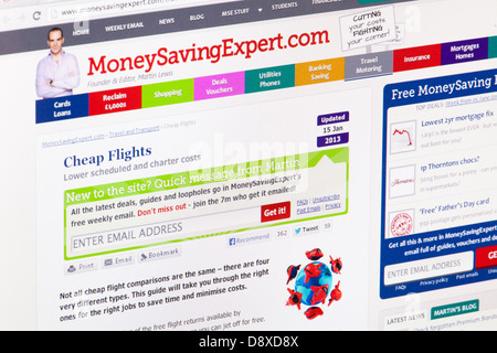 Site Web de l'Expert d'économie d'argent ou d'une page web sur un écran d'ordinateur portable ou un écran d'ordinateur Banque D'Images
