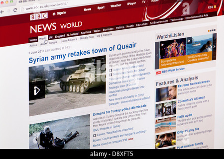 BBC News World News Homepage site web ou page web sur un écran d'ordinateur portable ou un écran d'ordinateur Banque D'Images