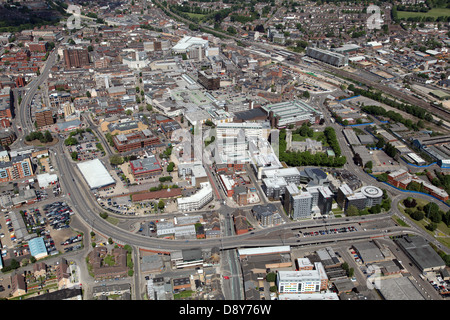 Vue aérienne du centre-ville de Luton Banque D'Images