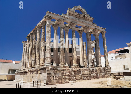 L'Espagne, l'Estrémadure, Merida, ruines du temple romain de Diane à partir du premier siècle avant J.-C.. Banque D'Images