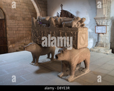 Tombe du comte Fernán Pérez de Andrade à l'église de San Francisco en Betanzos, Galice, Espagne, Europe Banque D'Images