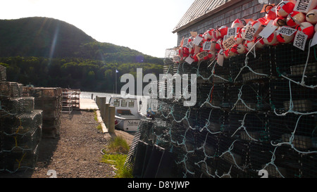 Les casiers à homards situé sur le Cabot Trail, en Nouvelle-Écosse. Banque D'Images