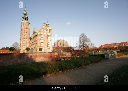 Château de Rosenborg (Rosenborg Slot) abritant un musée et un trésor pour les insignes royaux et bijoux, Kongens Have, Copenhague Banque D'Images