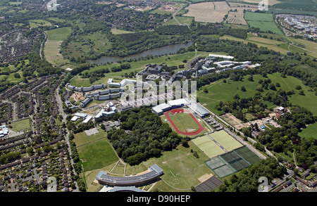 Vue aérienne de l'Université d'East Anglia, UEA, Norwich Banque D'Images