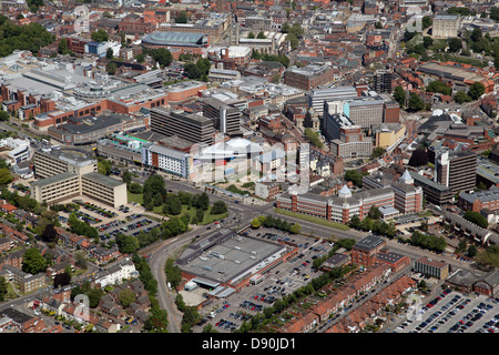 Vue aérienne du centre-ville de Norwich Banque D'Images