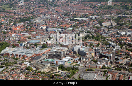 Vue aérienne du centre-ville de Norwich Banque D'Images