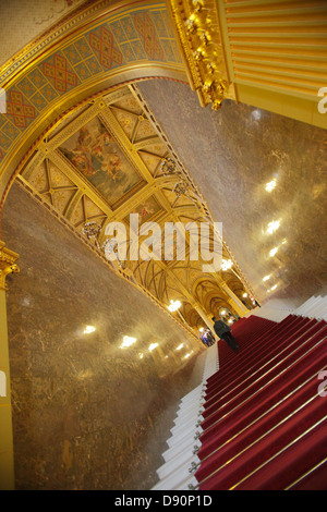 Vue intérieure du parlement hongrois, Budapest, Hongrie Banque D'Images