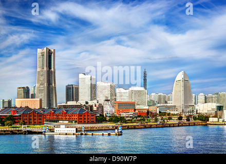 Avis de Yokohama, Japon. La ville est la deuxième en importance au pays. Banque D'Images