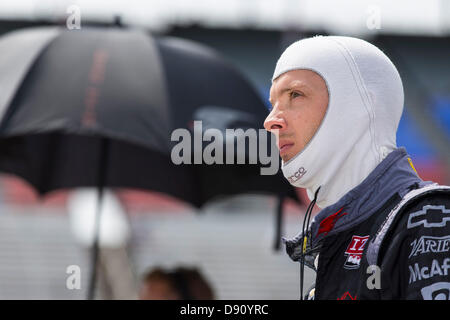 Fort Worth, TX, USA - Jun 07, 2013. Sébastien Bourdais (7) prend la piste pour une séance d'essai pour le Firestone 550 course sur le Texas Motor Speedway à Fort Worth, TX. Credit : Cal Sport Media/Alamy Live News Banque D'Images