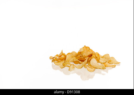 Chips sur fond blanc Banque D'Images