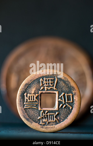 Pièce de monnaie chinoise en studio Banque D'Images