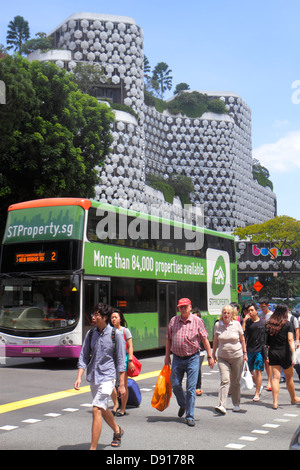 Singapore Bugis+ plus, Victoria Street, homme asiatique hommes, femme femmes, bus, entraîneur, Sing130202067 Banque D'Images