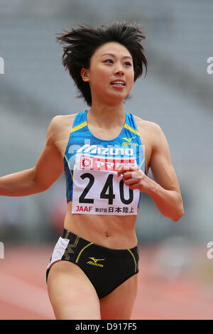 Ichikawa kana, le 7 juin 2013 - Athlétisme : le Japon 97e Championnats nationaux d'athlétisme du 100 m femmes à Ajinomoto Stadium, Tokyo, Japon. (Photo de YUTAKA/AFLO SPORT) [1040] Banque D'Images