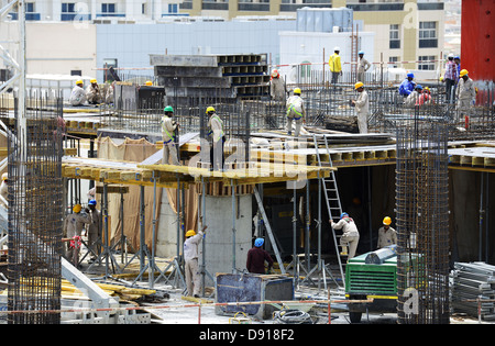 L'industrie du bâtiment Dubaï, les travaux de construction en cours dans la ville de Dubaï, aux Émirats Arabes Unis Banque D'Images