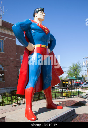 L'Illinois Accueil Metropolis de Superman Statue Banque D'Images