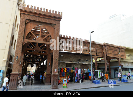 Souk aux textiles Bur Dubai, Dubaï, Émirats Arabes Unis Banque D'Images